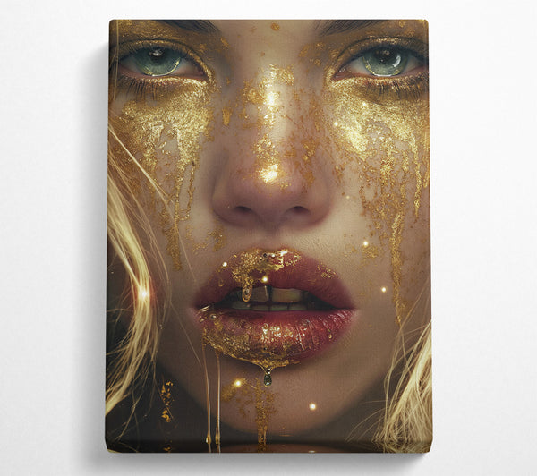 Gold Leaf Face Girl