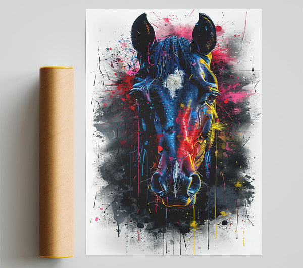 Blue Horse Splatter