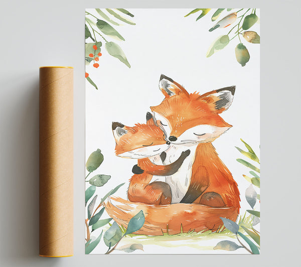 Orange Fox Family Hug