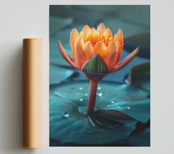 Orange Water Lily Bloom