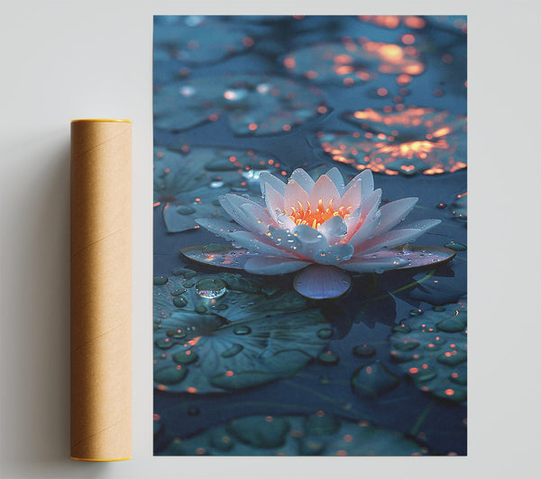 Blue Water Lily Glow