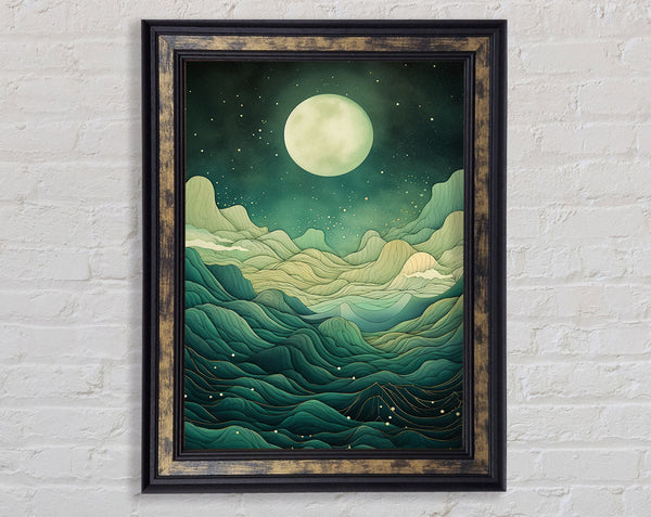 Green Dream Mountains Moon