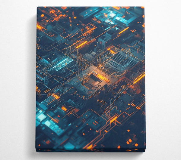 Orange Circuitry Flow