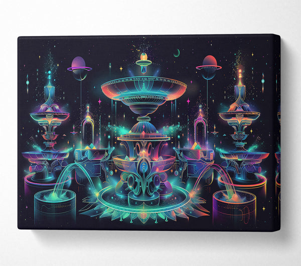 Neon Cosmic Fountains