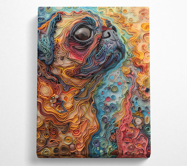 Orange Layered Pug Portrait