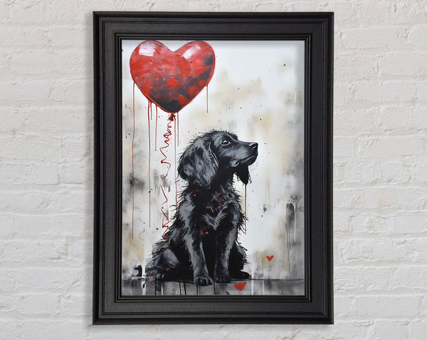 Heart Balloon Black Dog