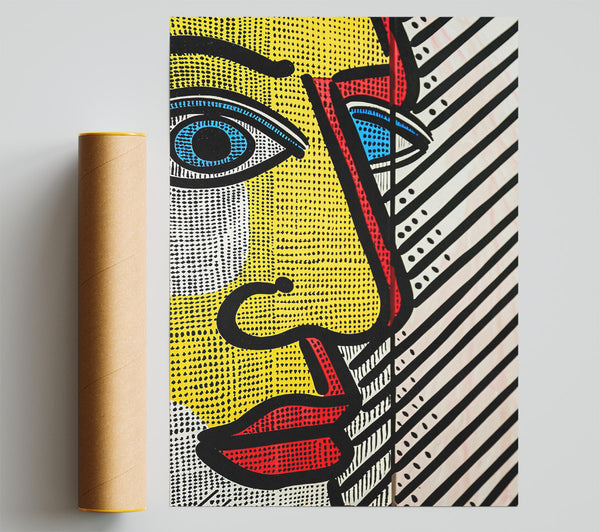 Yellow Pop Art Face