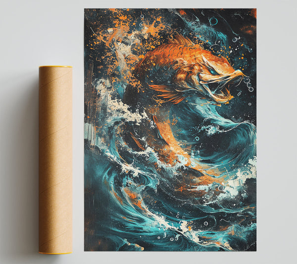 Orange Fish In The Tide