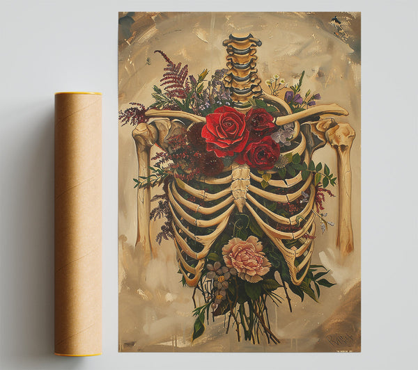 Crimson Floral Bones