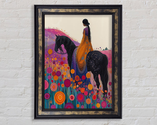 Horse On A Field Of Flowers