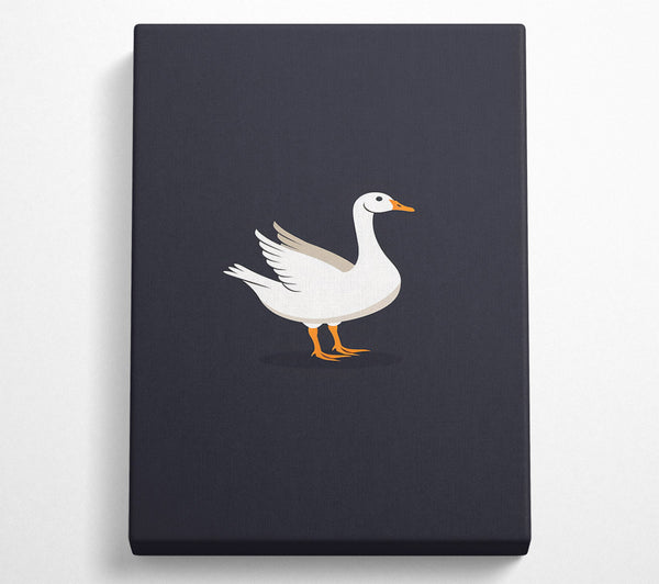 White Goose On Blue