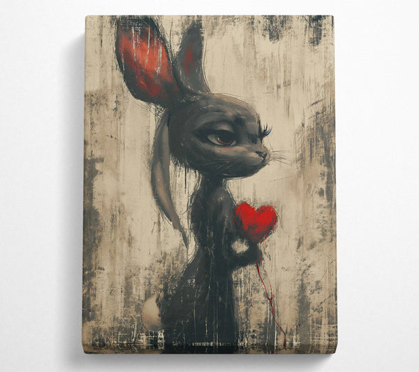 Black Bunny'S Red Heart