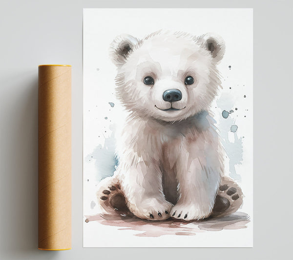 White Bear Cub Watercolor