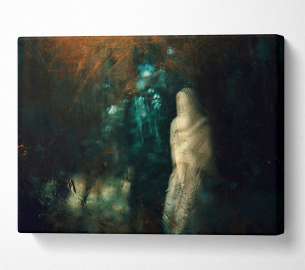 Teal Figure In Fog