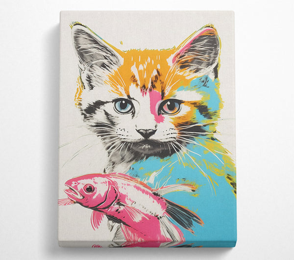 Kitten Fish Pop Art