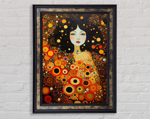 Klimt Orange Circles