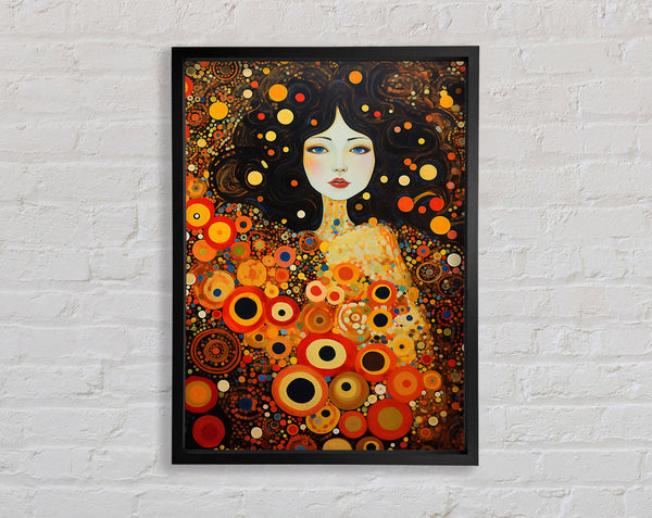 Klimt Orange Circles