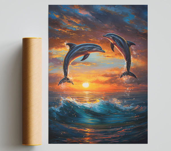 Orange Dolphin Sunset