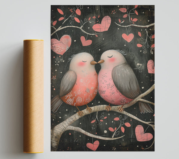 Pink Birds In Love