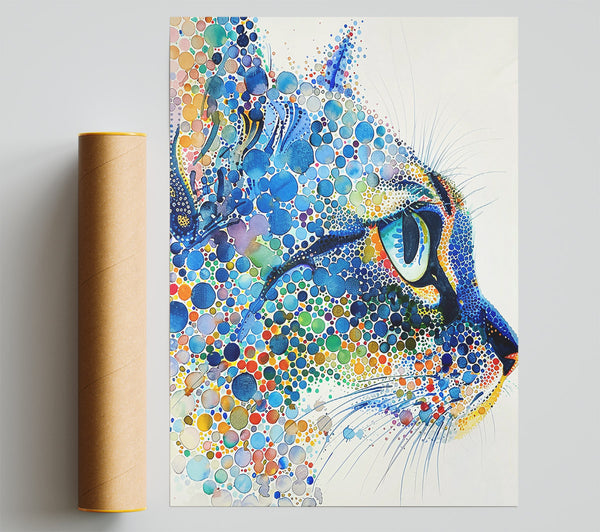 Blue Dotted Feline