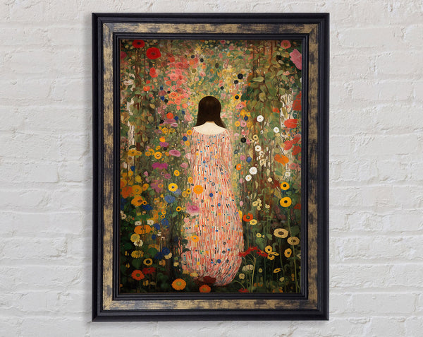 Lady In Blooming Garden