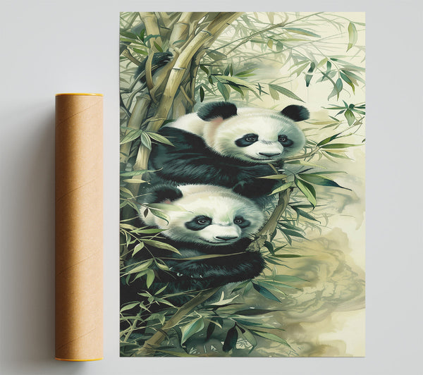 Green Bamboo Pandas