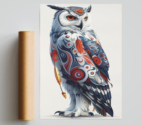 Red & Blue Owl Spirit