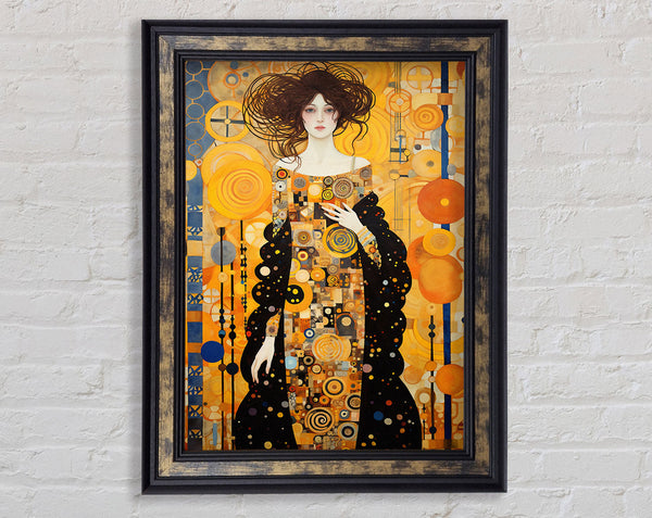 Lady With Coat Klimt Style