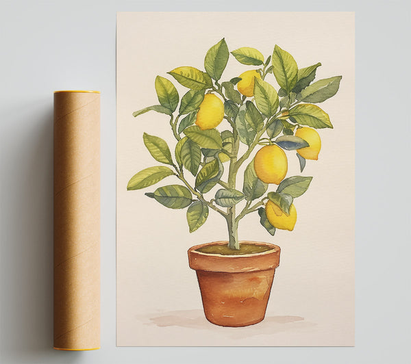 Yellow Lemon Tree Potted