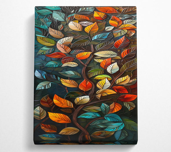 Teal Leafy Tapestry