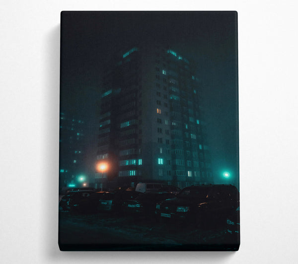 Teal Cityscape Fog