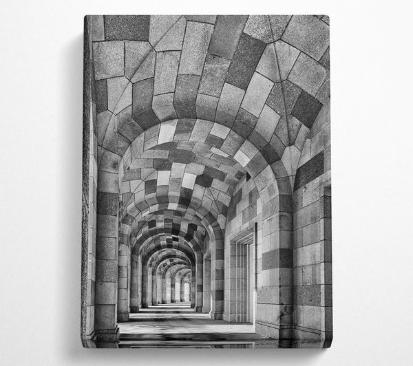 Gray Stone Archway Corridor