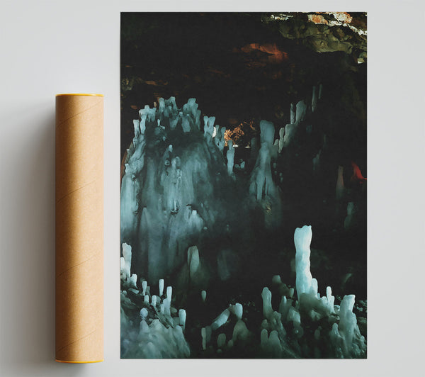 Teal Cave Stalagmites