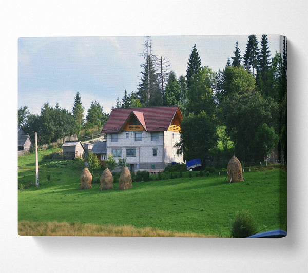 Green Farmhouse Haystacks