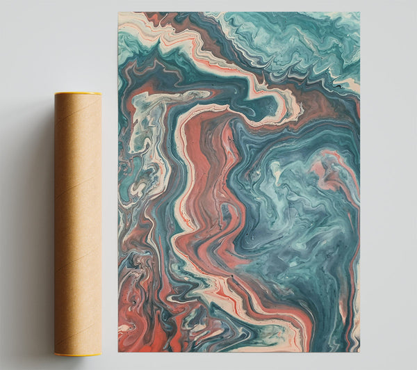 Teal Swirls And Flow