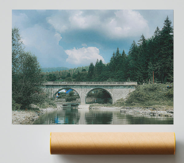 Grey Bridge Through Trees