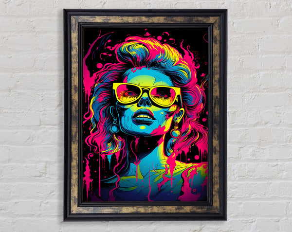 Neon Cyberpunk Girl Splash