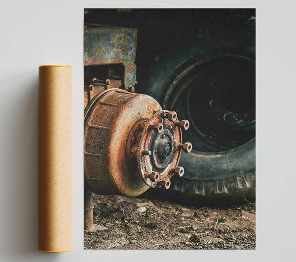 Rusty Brown Hubcap