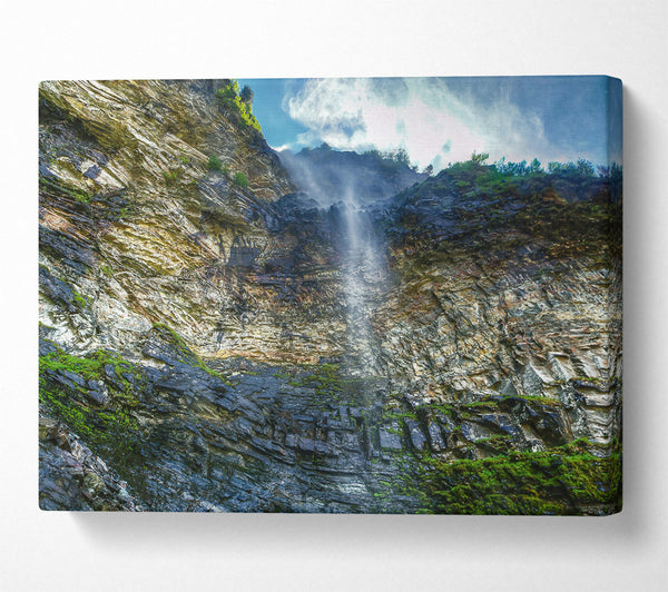 Gray Waterfall Cliffside