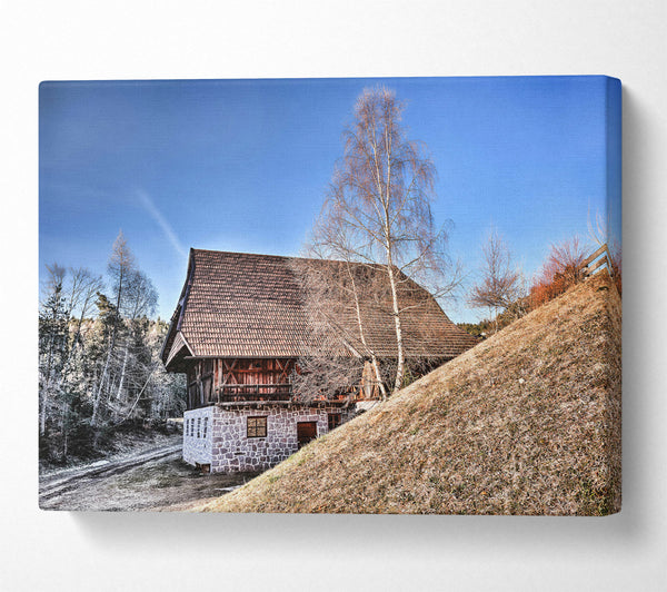 Brown Farmhouse On Hillside