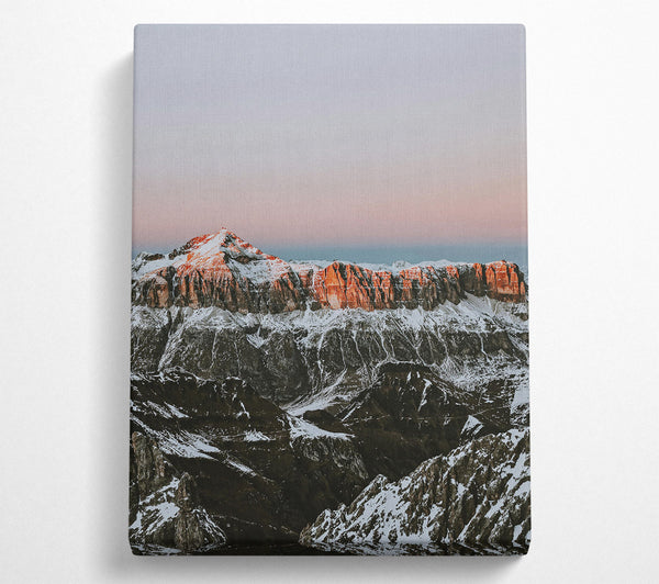 Pink-Kissed Mountain Peaks