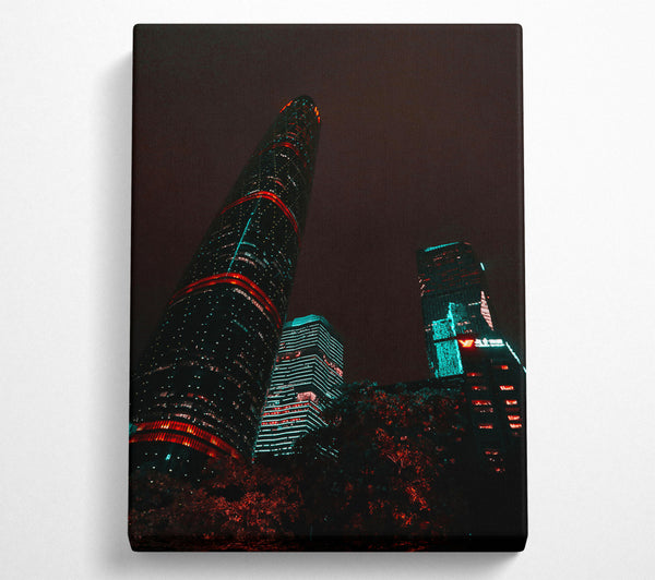 Red Glow Cityscape