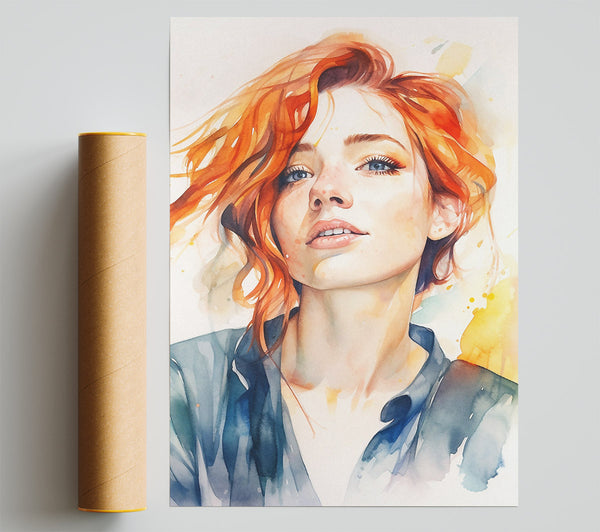 Redhead Freckles Watercolour