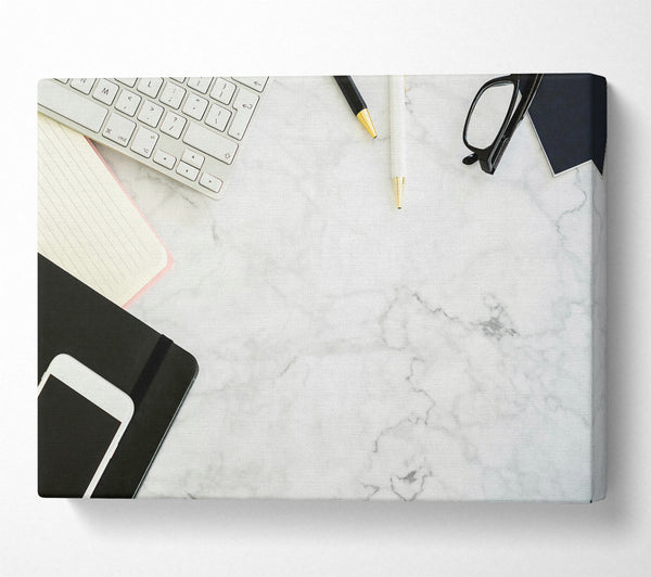 White Marble Workspace