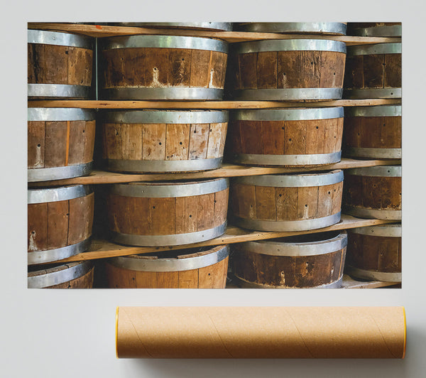 Brown Wooden Barrels