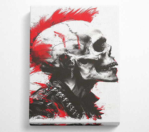 Skull Red Mohawk Punk