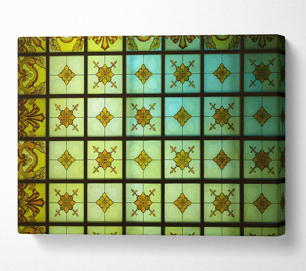 Green And Gold Gridwork