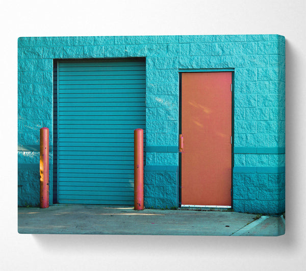 Teal Doorway And Wall