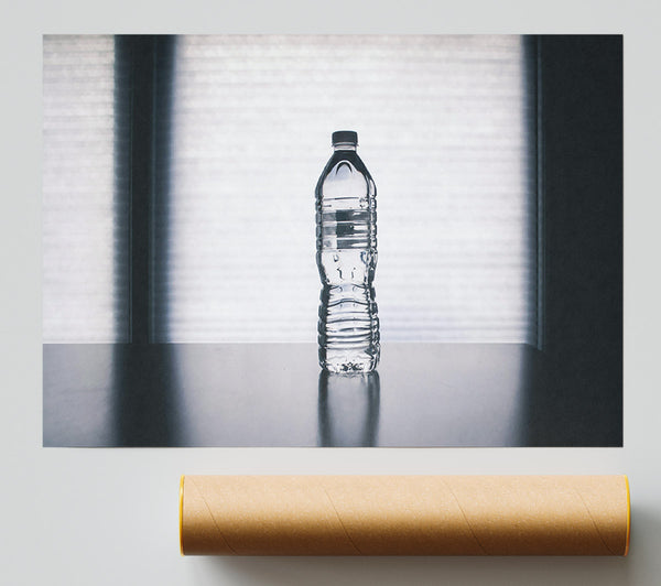 Clear Water Bottle On Black