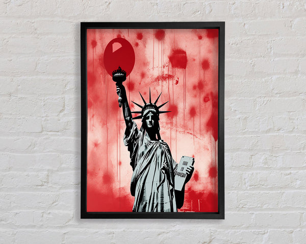 Statue Of Liberty Red Paint Art